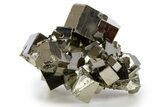 Gleaming Striated Cubic Pyrite Cluster - Peru #341553-1